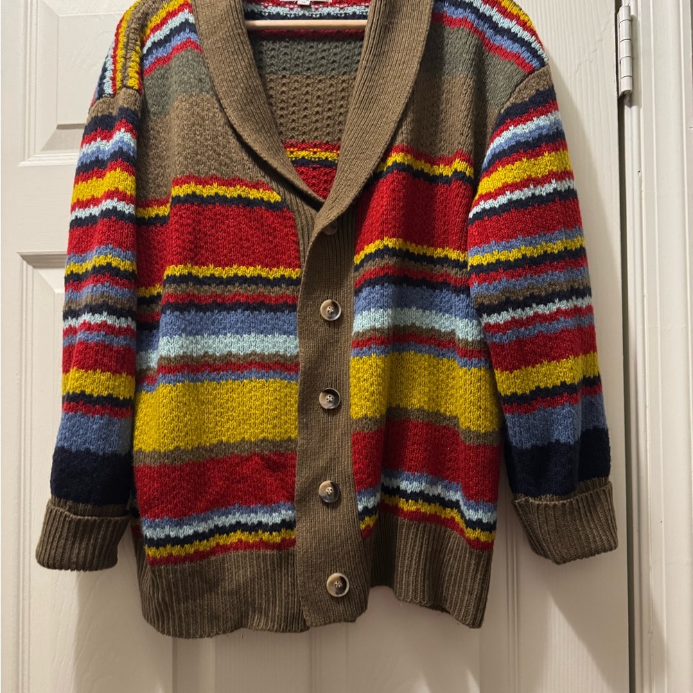 Colorful Striped Cardigan Sweater